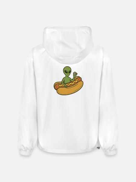Alien Hot Dog Casual Illustration - Champion Packable Jacket - white