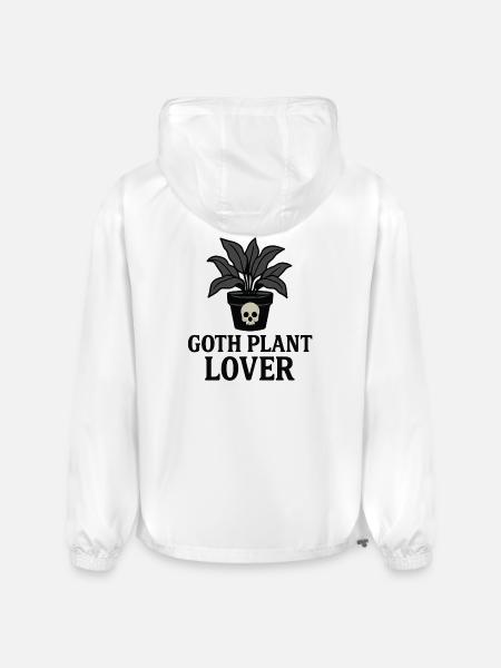 Goth Plant Skull Design - Champion Packable Jacket - white