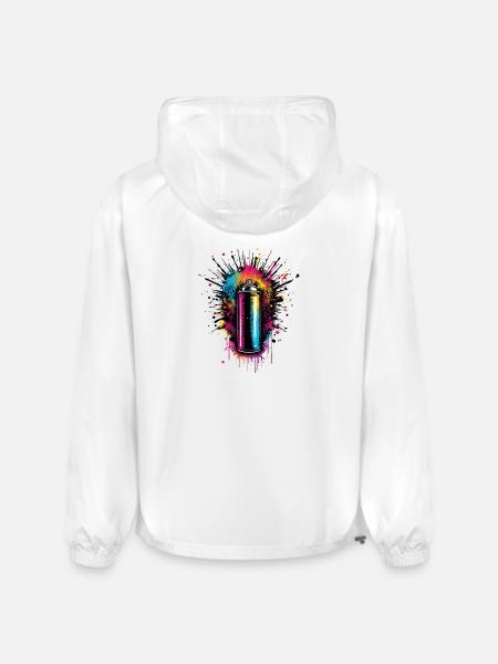 Vivid Spray Graffiti Burst - Champion Packable Jacket - white