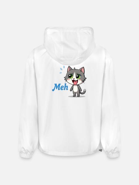 Meh – Funny Cat Meme - Champion Packable Jacket - white