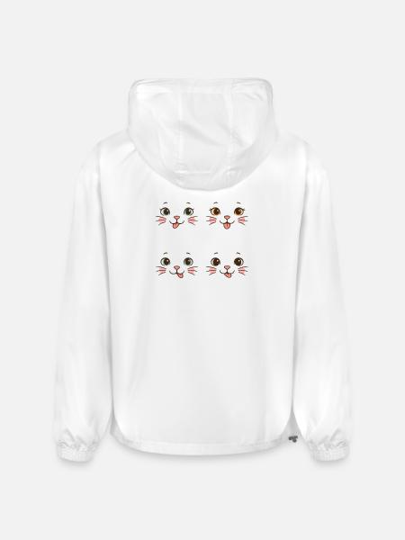 Four Playful Cat Faces - Champion Packable Jacket - white
