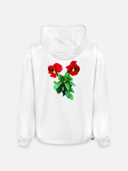 Red Pansy Duo - Champion Packable Jacket - white