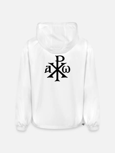 Chi Rho Christogram Black - Champion Packable Jacket - white