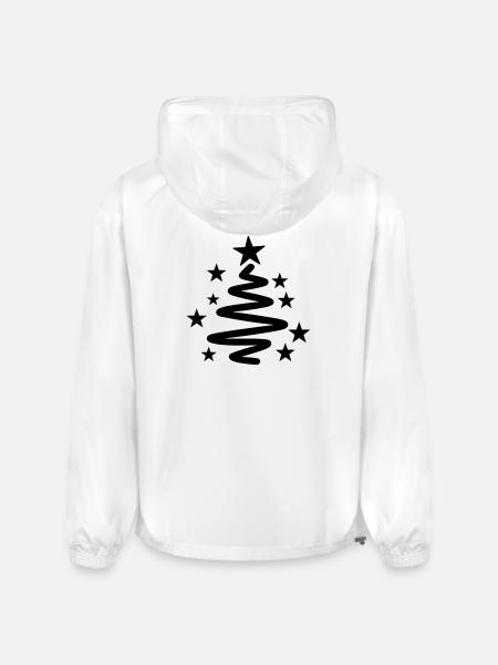Spiral Star Christmas Tree - Champion Packable Jacket - white