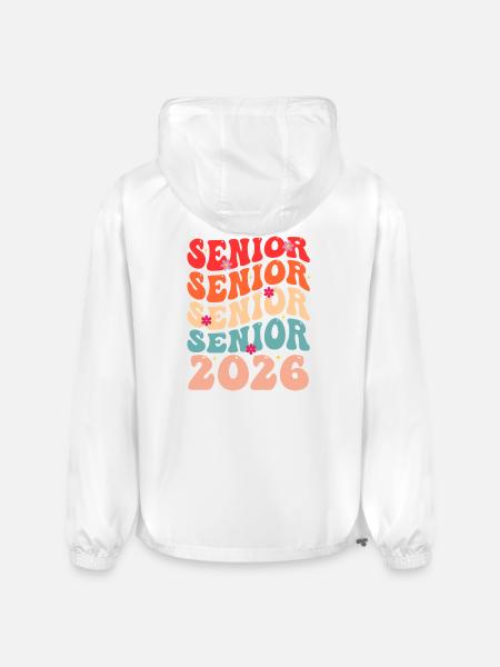 Senior Class 2026 Floral Rainbow - Champion Packable Jacket - white