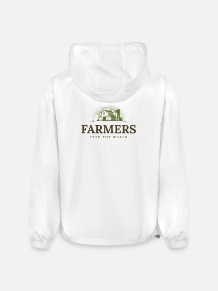 Farmers Sunburst Barn Emblem - Champion Packable Jacket - white