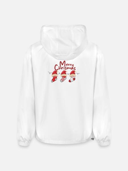 Merry Christmas Sock Trio - Champion Packable Jacket - white