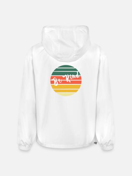 Be Kind Retro Rainbow Circle - Champion Packable Jacket - white