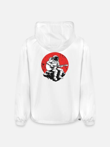 Astronaut Guitar on Red Rock - Champion Packable Jacket - white