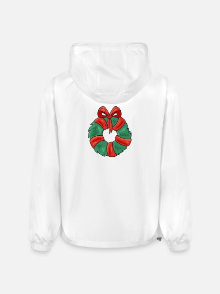 New Year Wreath - Champion Packable Jacket - white