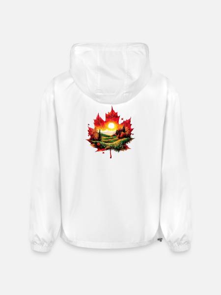 Autumn Maple Landscape - Champion Packable Jacket - white