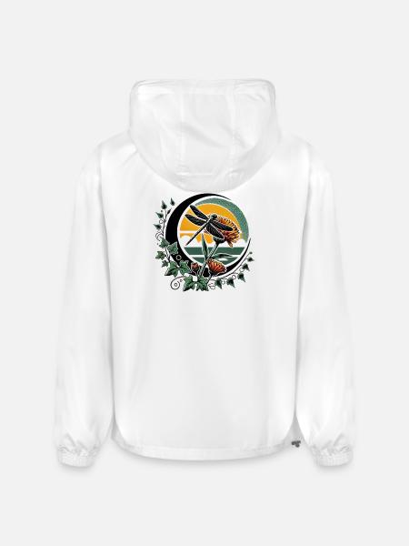 Moonlit Dragonfly & Sunflowers - Champion Packable Jacket - white