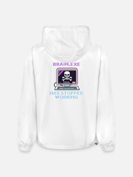 Neon Retro Skull Computer - Champion Packable Jacket - white