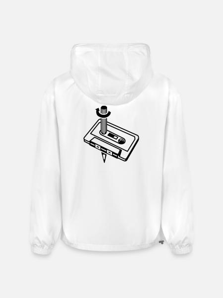 Unique Cassette Mixtape Relationship - Champion Packable Jacket - white