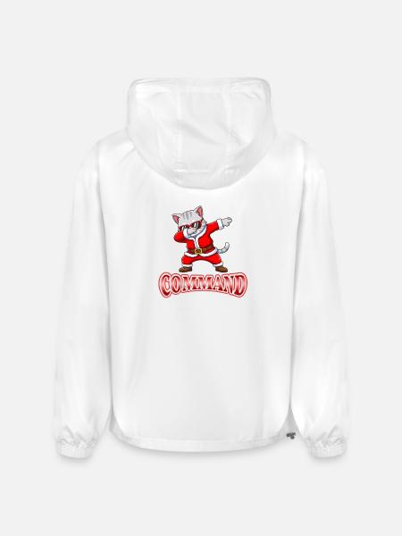 Dabbing Santa Cat Command - Champion Packable Jacket - white