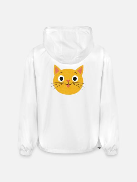 Sunny Whiskers Cat Face - Champion Packable Jacket - white