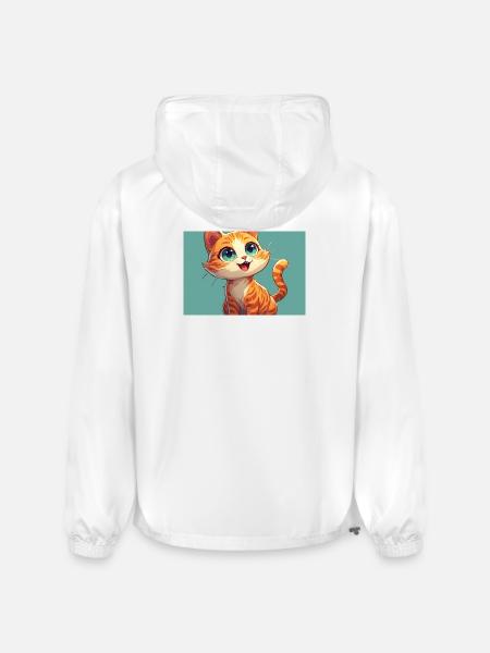 Happy Orange Tabby Kitten - Champion Packable Jacket - white