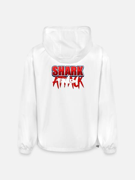 Shark Attack Bold Graphic - Champion Packable Jacket - white