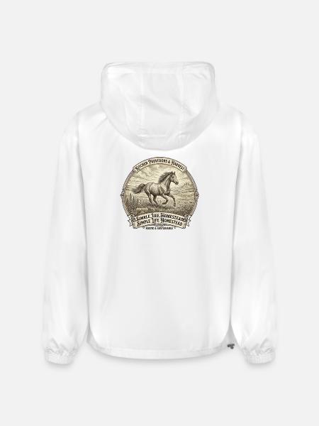 Rustic Horse Homestead Emblem - Champion Packable Jacket - white