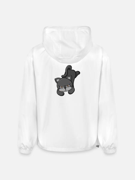 Grouchy Grey Cat - Champion Packable Jacket - white