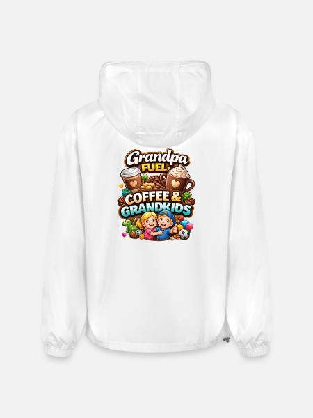 Grandpa Fuel Coffee & Grandkids - Champion Packable Jacket - white
