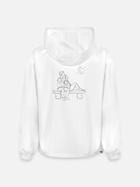 Moonlit Bench Romance - Champion Packable Jacket - white