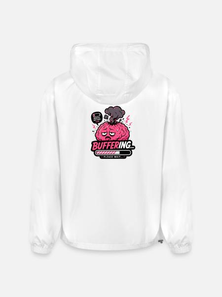 brain loading sticker - Champion Packable Jacket - white