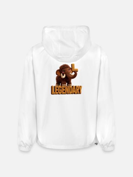 Legendary Mammoth — Bold Letter Art - Champion Packable Jacket - white