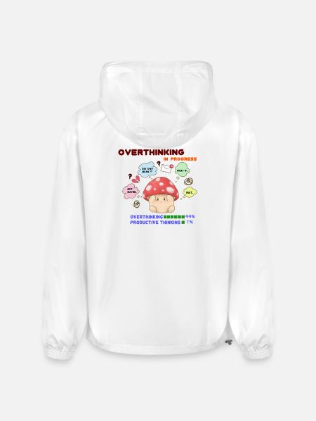 Overthinking Mushroom In Progress - Champion Packable Jacket - white