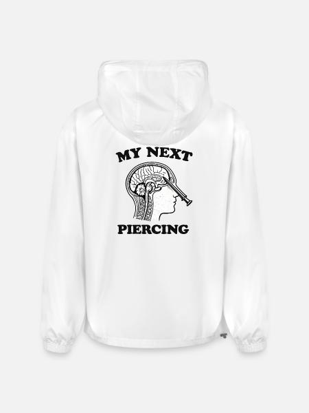 My Next Piercing Lobotomy - Champion Packable Jacket - white