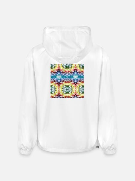 Kaleidoscope Ripple Tie Dye - Champion Packable Jacket - white