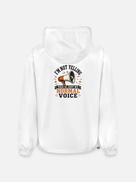 Normal Voice Megaphone Tee - Champion Packable Jacket - white