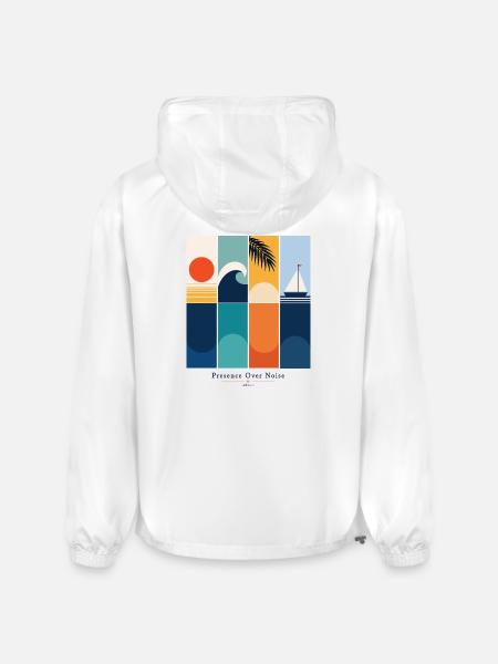 Presence Over Noise - Champion Packable Jacket - white