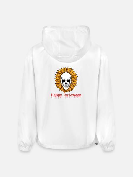 Sunflower Skull Halloween Tee - Champion Packable Jacket - white