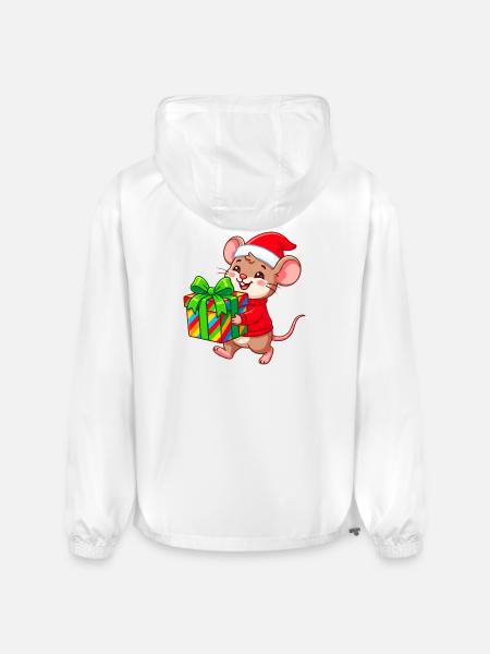 Cheerful Holiday Mouse Gift - Champion Packable Jacket - white