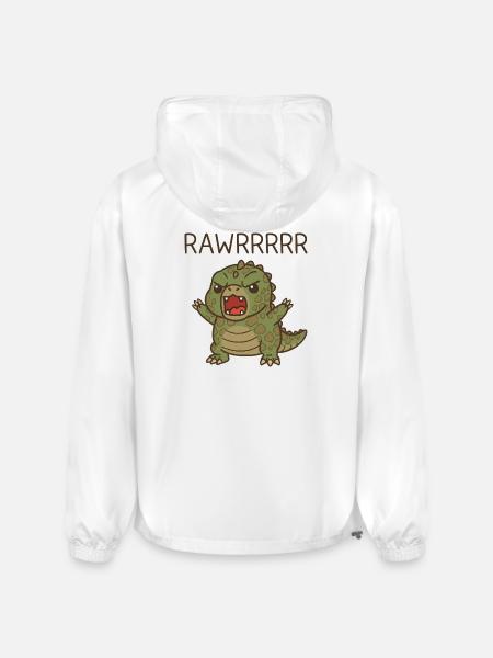 T Rex Funny Dinosaur Cartoon - Champion Packable Jacket - white