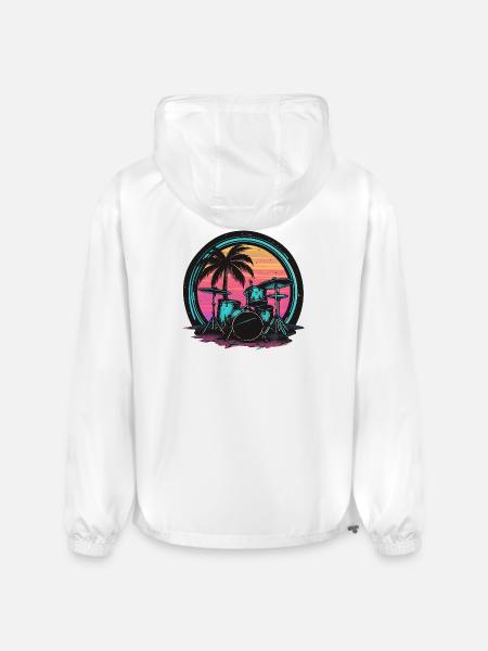 Trap Set Graphic - Champion Packable Jacket - white