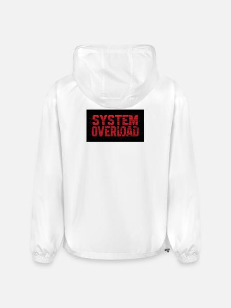 System Overload Glitch Text - Champion Packable Jacket - white