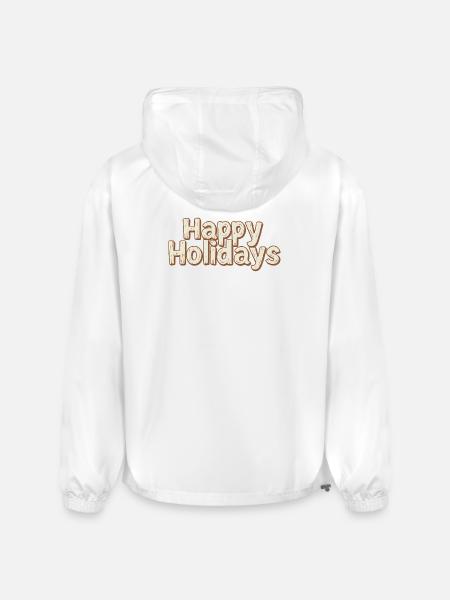Happy Holidays Rustic Lettering - Champion Packable Jacket - white