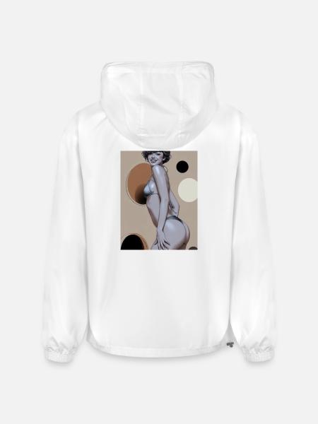 Retro Pinup Circle Print - Champion Packable Jacket - white