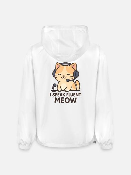 I Speak Fluent Meow - Champion Packable Jacket - white