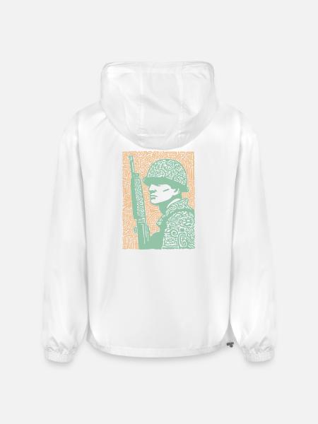 Mosaic Soldier Rifle Art - Champion Packable Jacket - white