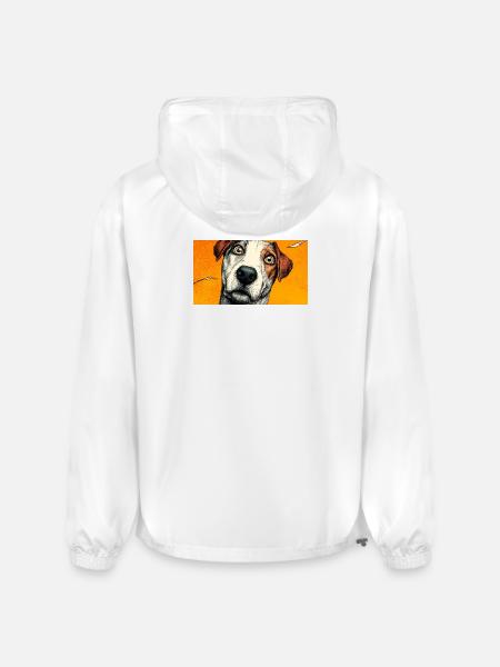 Surprised Pup Pop Portrait - Champion Packable Jacket - white