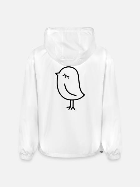 Cute Sparrow Chick – Tweeting Birdie - Champion Packable Jacket - white
