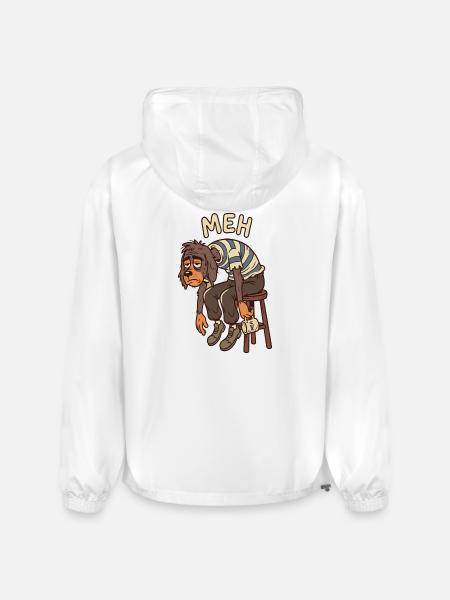 Meh Dog Striped Sweater - Champion Packable Jacket - white