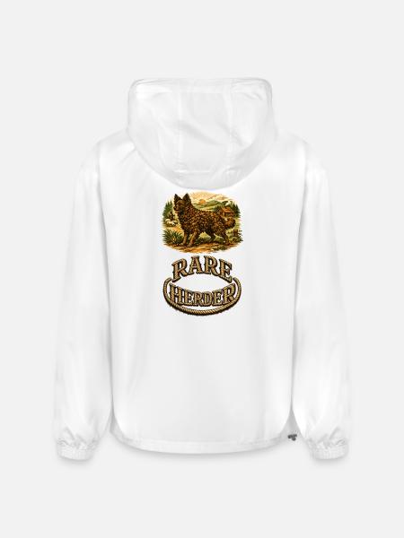 Rare Herder: Rustic Wolfdog Scene - Champion Packable Jacket - white