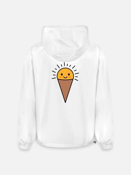 Cheerful Ice Cream Cone - Champion Packable Jacket - white