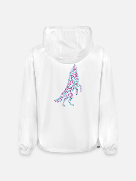 Howling Wolf Calligraffiti - Champion Packable Jacket - white