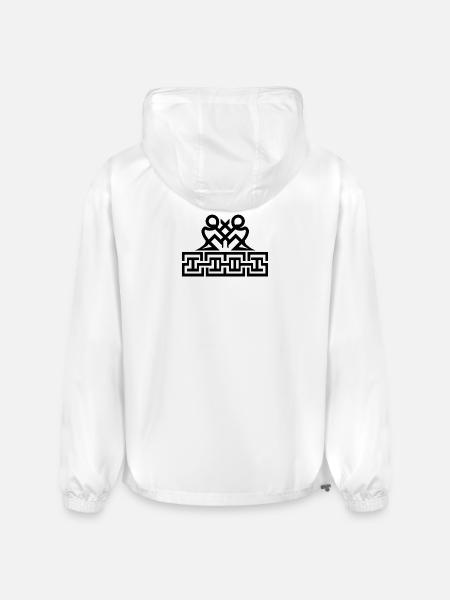 Twin Glyphs and Maze Motif - Champion Packable Jacket - white