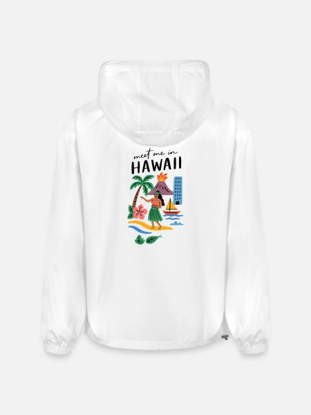 Hawaii Adventure Summer Tee - Champion Packable Jacket - white